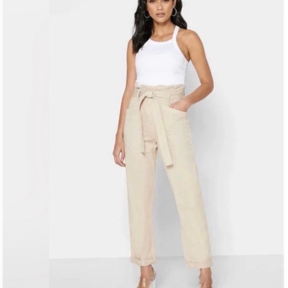 TOPSHOP Rory Paperbag Waist Utility Trouser Sz 8